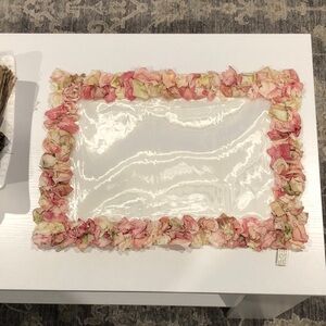 Floral Trim Clear Placemat - Pink & Cream